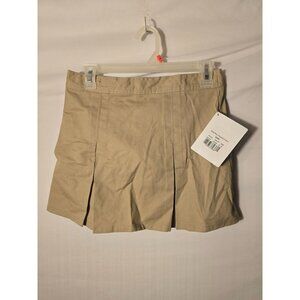 Girls New NWT Pleated Front Skort Skirt Scooter Plus‎ Tan 8 1/2 Uniform School